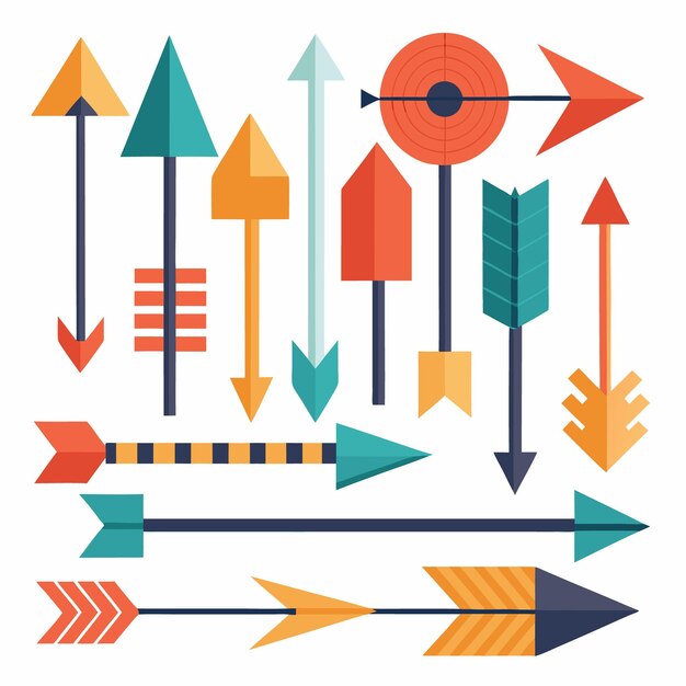 Colección colorida de flechas decorativas Ilustración vectorial