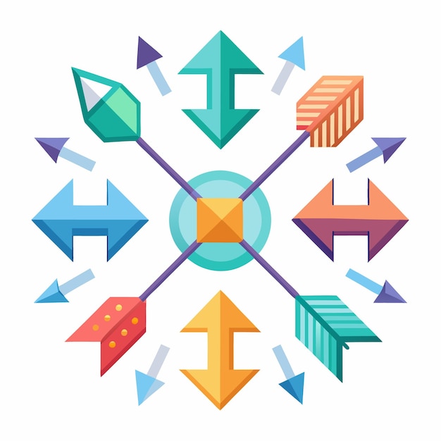Colección colorida de flechas decorativas Ilustración vectorial