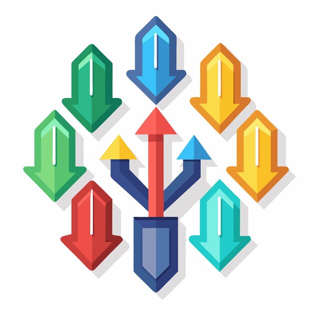 Colección colorida de flechas decorativas Ilustración vectorial