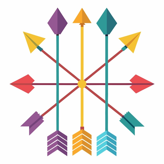 Colección colorida de flechas decorativas Ilustración vectorial