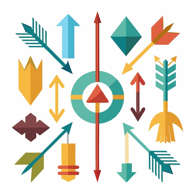 Colección colorida de flechas decorativas Ilustración vectorial