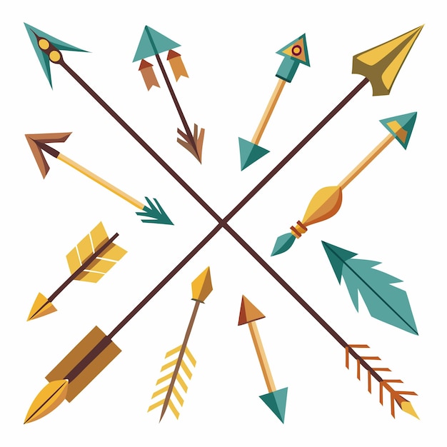 Colección colorida de flechas decorativas Ilustración vectorial