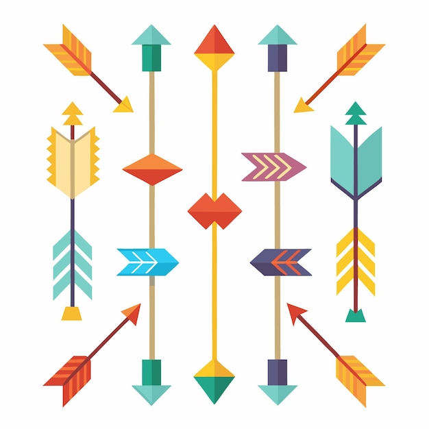 Colección colorida de flechas decorativas Ilustración vectorial