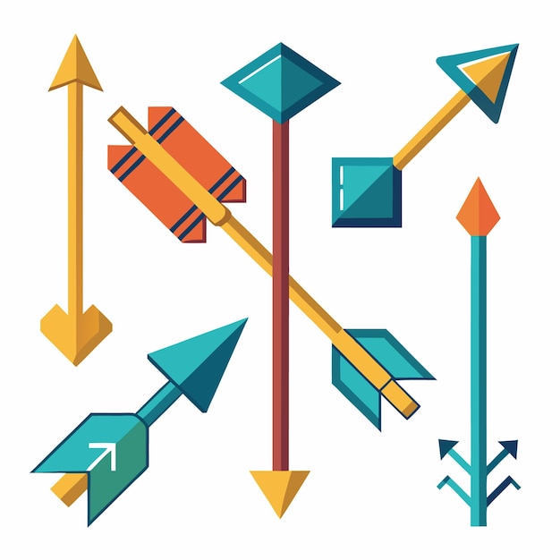 Colección colorida de flechas decorativas Ilustración vectorial