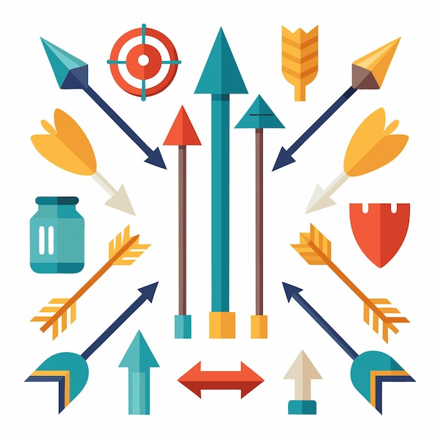 Colección colorida de flechas decorativas Ilustración vectorial