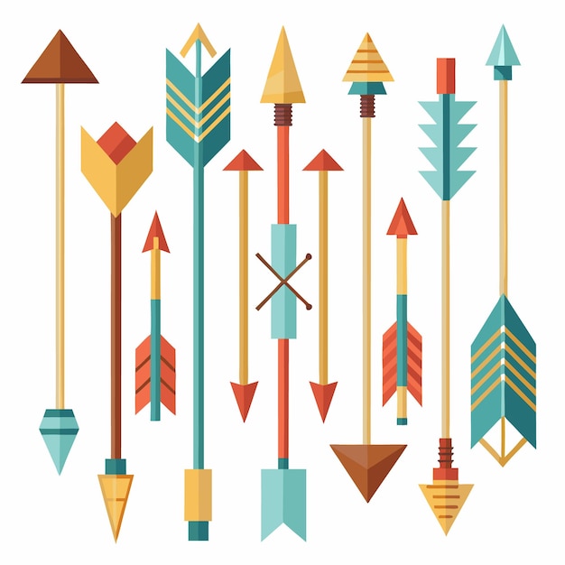 Colección colorida de flechas decorativas Ilustración vectorial