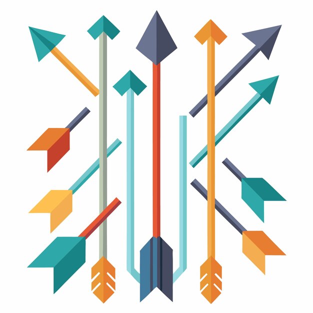 Colección colorida de flechas decorativas Ilustración vectorial