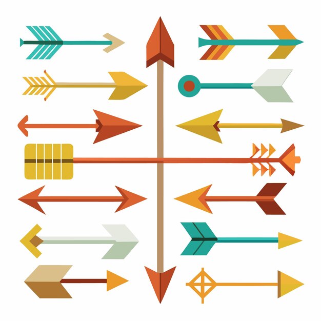 Colección colorida de flechas decorativas Ilustración vectorial