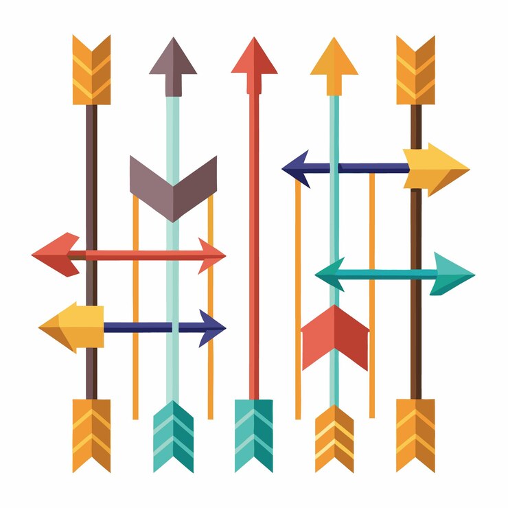 Vector colección colorida de flechas decorativas ilustración vectorial