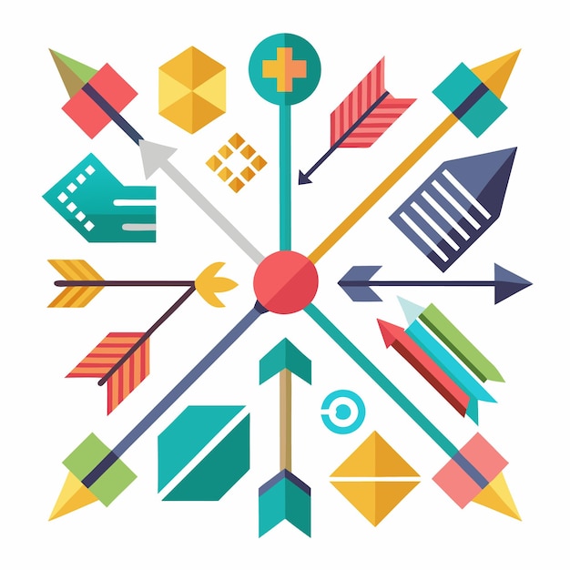 Colección colorida de flechas decorativas Ilustración vectorial