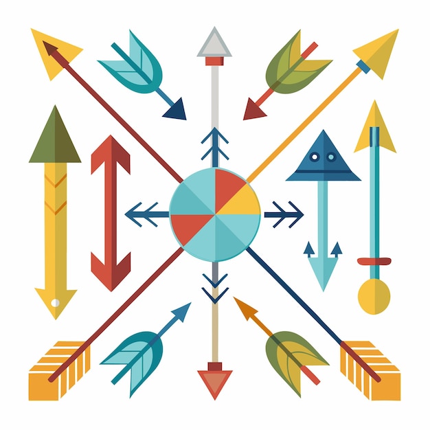 Colección colorida de flechas decorativas Ilustración vectorial