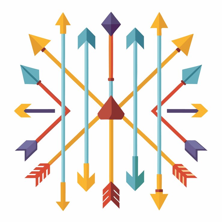 Vector colección colorida de flechas decorativas ilustración vectorial
