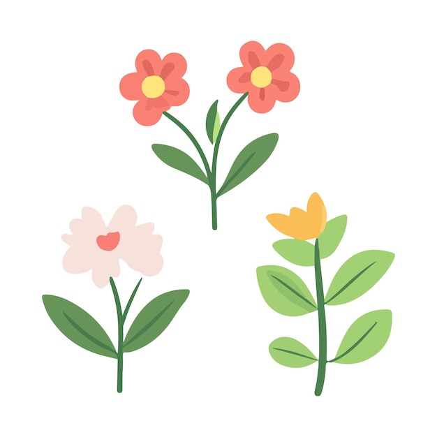 Colección colorida de flores de primavera