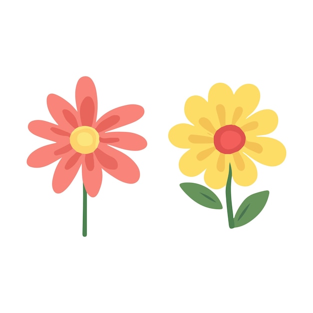 Colección colorida de flores de primavera