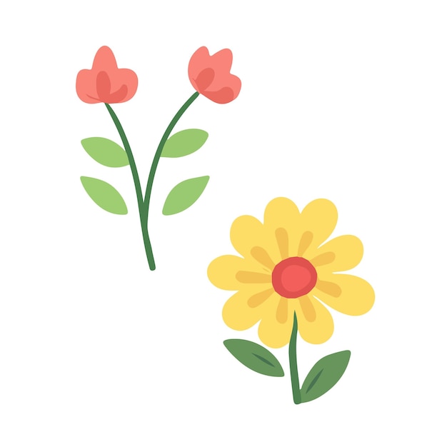 Colección colorida de flores de primavera