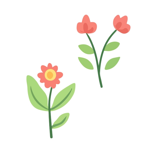 Colección colorida de flores de primavera