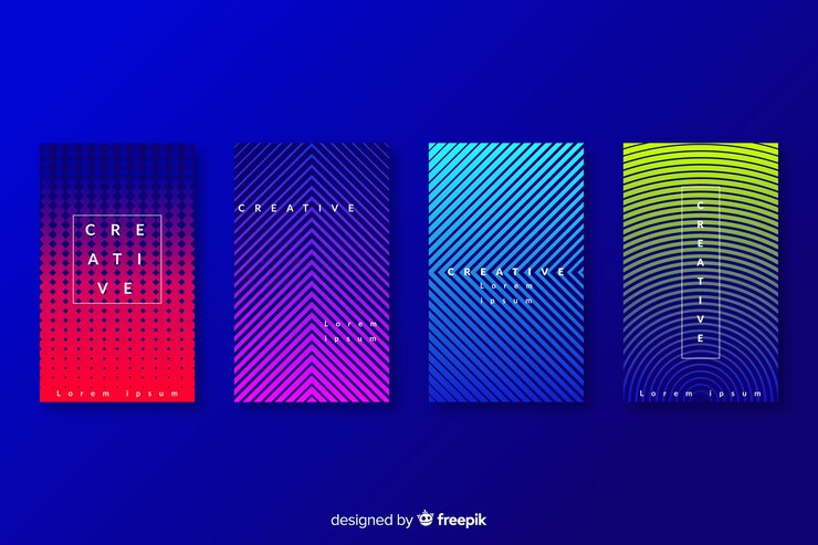 Vector colección colorida de portadas abstractas