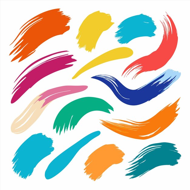 una colección de coloridas aves dibujadas a mano con diferentes colores