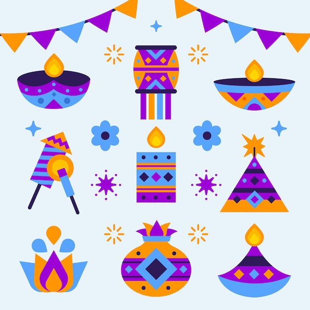 una colección de coloridas decoraciones navideñas incluyendo uno de los mejores diseños