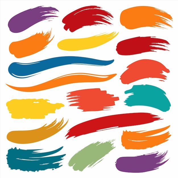 una colección de coloridos textos pintados a mano