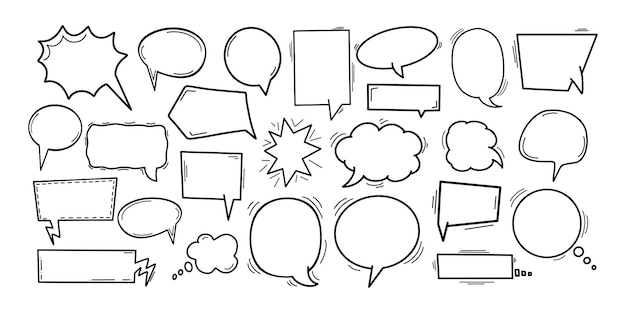 Colección comic speech bubbles. aislado en la ilustración de vector de fondo blanco, nubes con lugar para el texto.