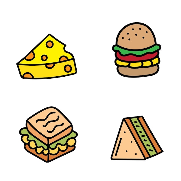 colección de comida rápida dibujo a mano descarga gratuita vector