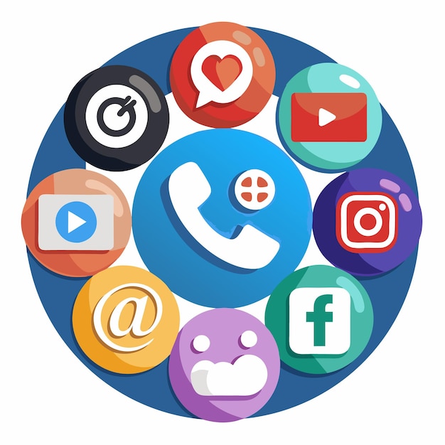 Colección completa de íconos de las redes sociales Ilustración vectorial