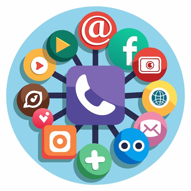 Colección completa de íconos de las redes sociales Ilustración vectorial