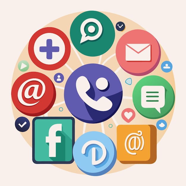 Colección completa de íconos de las redes sociales Ilustración vectorial