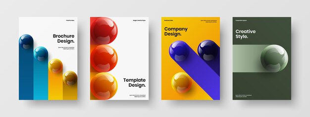 Colección de concepto de diseño de vector de brillante informe anual A4