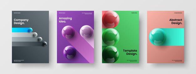 Colección de concepto de diseño de vector de folleto premium