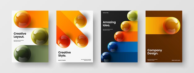 Colección de concepto de diseño vectorial A4 de portada de revista de moda