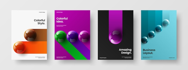 Colección de concepto de vector de diseño de cartel limpio A4