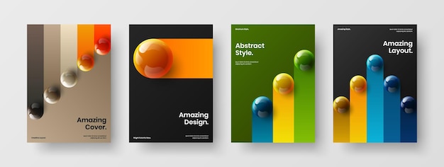 Colección de concepto de vector de diseño de informe anual original