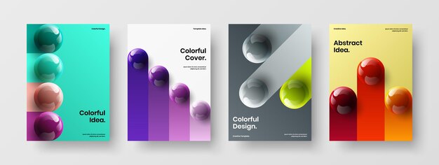 Colección de concepto de vector de diseño original de folleto A4