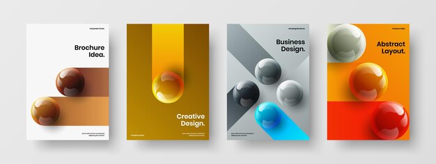 Colección de concepto de vector de diseño de portada de revista simple A4