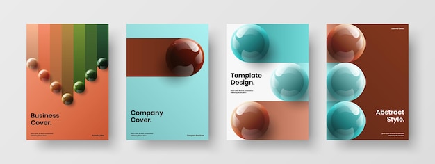 Colección de conceptos de diseño vectorial A4 de portada vívida