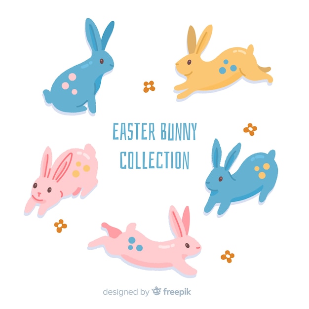 Colección de conejos de pascua