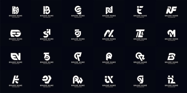 Colección conjunto completo combinación abstracta letra a - z monograma diseño de logotipo