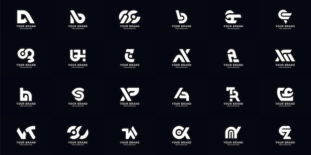 Colección conjunto completo resumen combinar letra az monograma diseño de logotipo