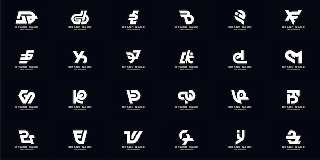 Colección conjunto completo resumen combinar letra az monograma diseño de logotipo