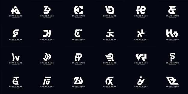 Colección conjunto completo resumen combinar letra az monograma diseño de logotipo