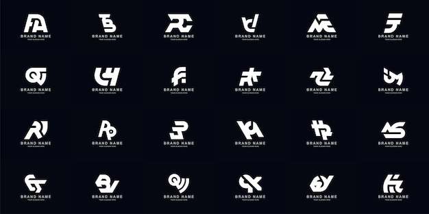 Colección conjunto completo resumen combinar letra az monograma diseño de logotipo