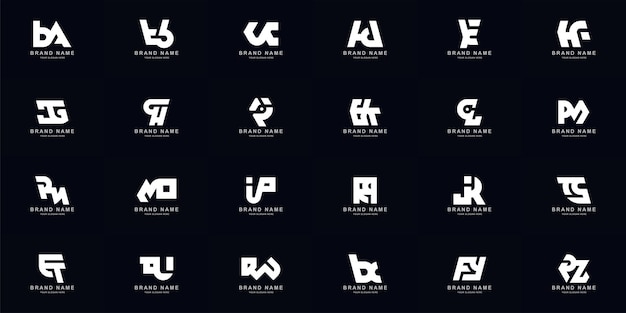 Colección conjunto completo resumen combinar letra az monograma diseño de logotipo