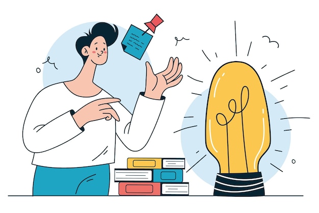 Colección de conjunto de concepto de arte de línea abstracta de trabajo en equipo de gente de idea de negocio creativo
