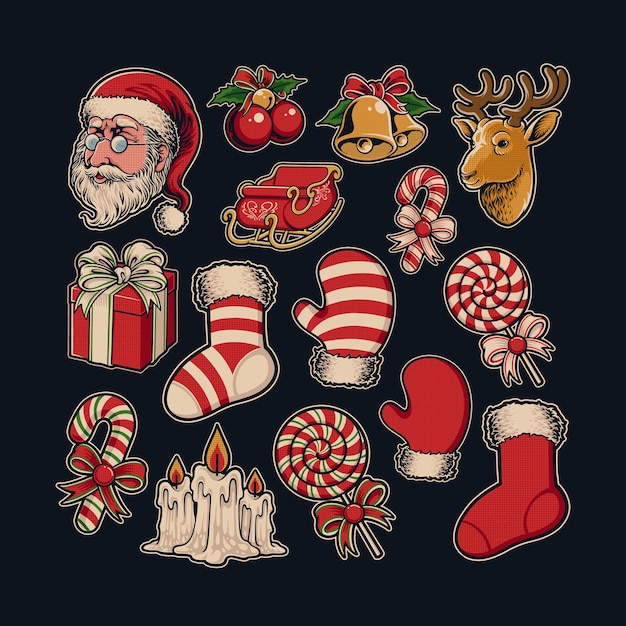 colección de conjunto de iconos de navidad