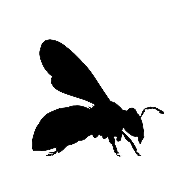 colección de conjunto de silueta de abeja aislado negro sobre fondo blanco ilustración vectorial