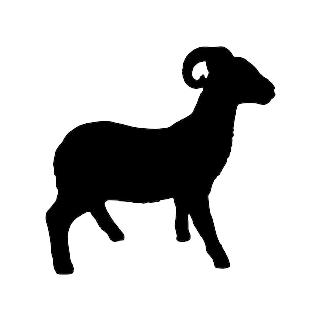Colección de conjunto de silueta de cabra aislado negro sobre fondo blanco ilustración vectorial
