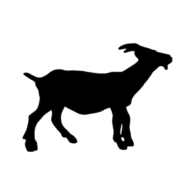 colección de conjunto de silueta de cabra aislado negro sobre fondo blanco ilustración vectorial
