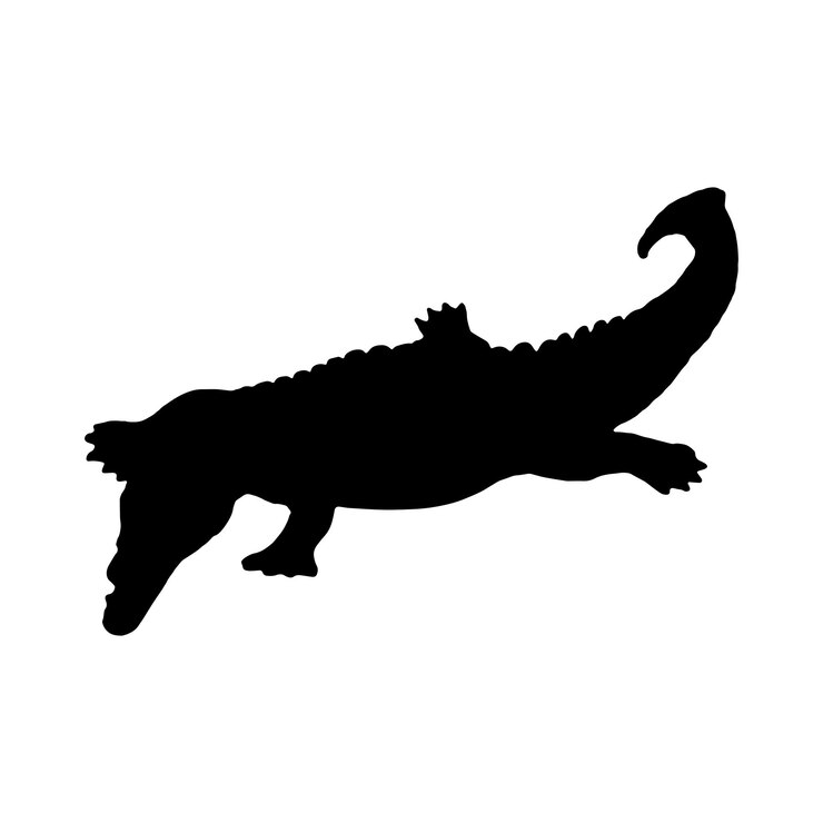 Vector colección de conjunto de silueta de cocodrilo aislado negro sobre fondo blanco ilustración vectorial